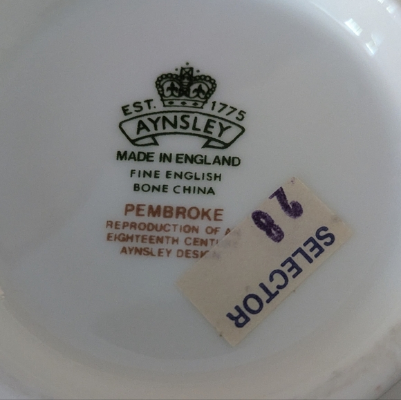 Aynsley China Pembroke Creamer And Open Sugar Bowl